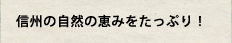 信州の自然の恵みをたっぷり！