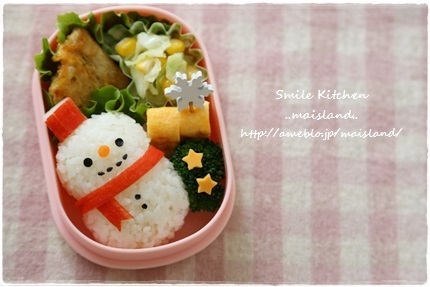 雪だるまおにぎりのお弁当 キャラ弁連載 初めてでも楽しく作れる 3dキャラ弁当 公式連載 レシピブログ