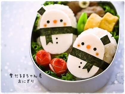 雪だるまちゃん巻おにぎり（横）
