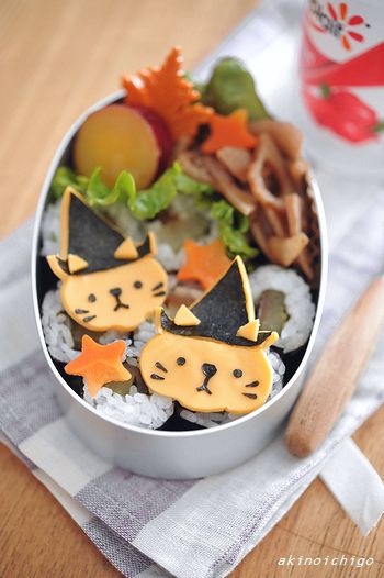 ハロウィンネコちゃんのお弁当 キャラ弁連載 15分でできる簡単キャラクター弁当 公式連載 レシピブログ