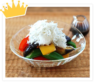 夏野菜のしらすおろし