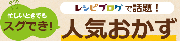 「レシピブログで話題！忙しいときでもスグでき！人気おかず」好評発売中！