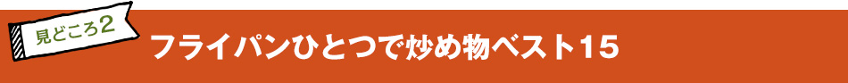 フライパンひとつで炒め物ベスト15 