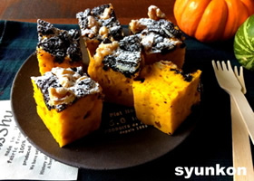 【ハロウィンに】レンジで３分！タッパーで＊かぼちゃとオレオのケーキ