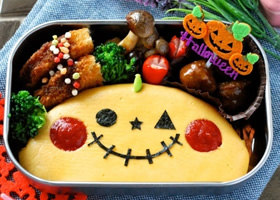 ハロウィンキャラ弁☆ジャック・オ・ランタンのオムライスレシピ