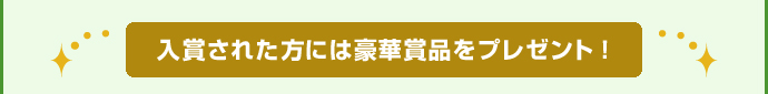 入賞された方には豪華賞品をプレゼント！