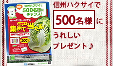 信州ハクサイで500名様にうれしいプレゼント♪