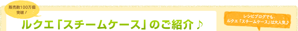 ルクエ「スチームケース」のご紹介♪