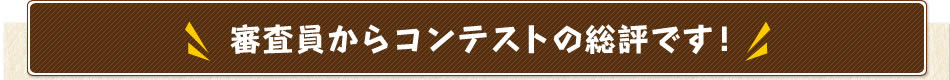 審査員からコンテストの総評です！