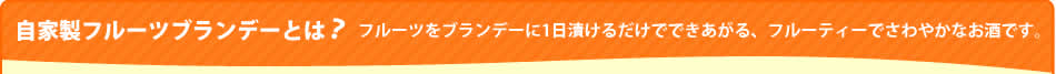 自家製フルーツブランデーとは？