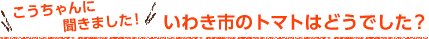 こうちゃんに聞きました！いわき市のトマトはどうでした？