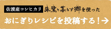 佐渡産コシヒカリ「朱鷺と暮らす郷」を使ったおにぎりレシピを投稿する！→
