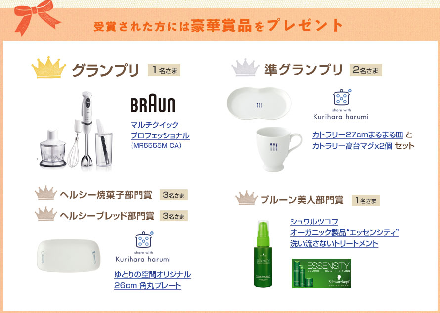 受賞された方には豪華賞品をプレゼント