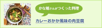 かな姐さんがつくった料理 カレーおかか風味の肉豆腐
