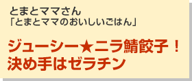 ジューシー★ニラ鯖餃子！決め手はゼラチン