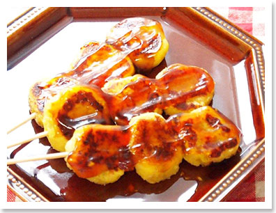 *大豆ポテトのみたらし団子風おやき*
