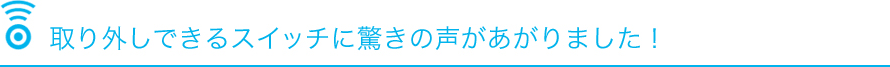 取り外しできるスイッチに驚きの声があがりました！