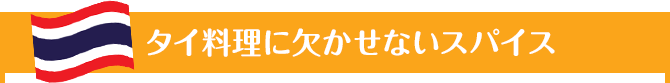 タイ料理に欠かせないスパイス