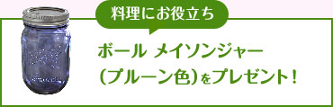 ボール メイソンジャー（プルーン色）をプレゼント！