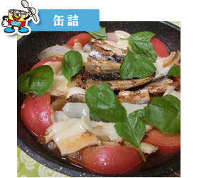 さんまのかば焼きのトマトすき焼き