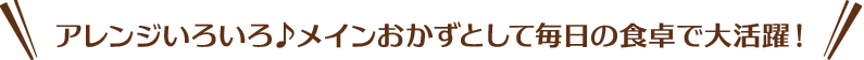 アレンジいろいろ♪メインおかずとして毎日の食卓で大活躍！