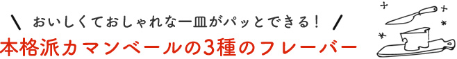 本格派カマンベールチーズの3種のフレーバー