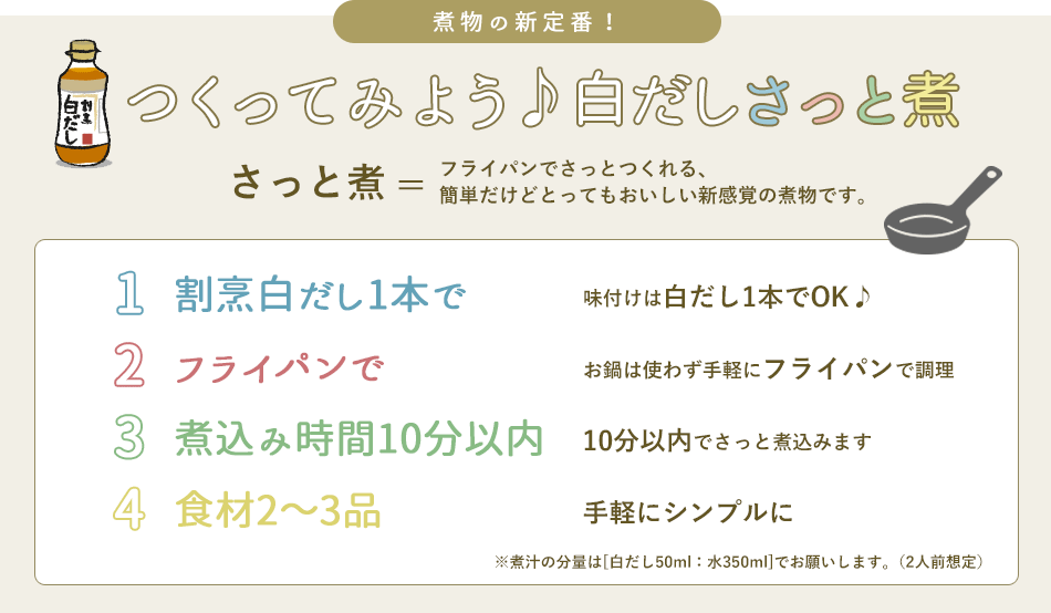 つくってみよう♪白だしさっと煮