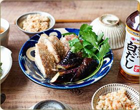 鯛と茄子の白だしさっと煮