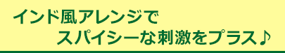 インド風アレンジでスパイシーな刺激をプラス♪