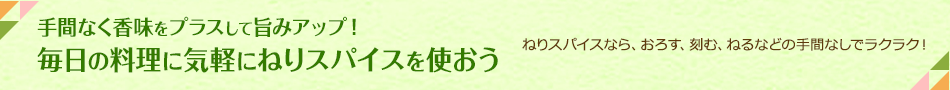 手間なく香味をプラスして旨みアップ！毎日の料理に気軽にねりスパイスを使おう