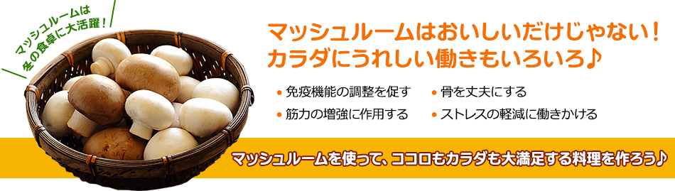 マッシュルームはおいしいだけじゃない！カラダにうれしい働きもいろいろ♪