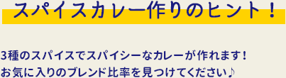 スパイスカレー作りのヒント！